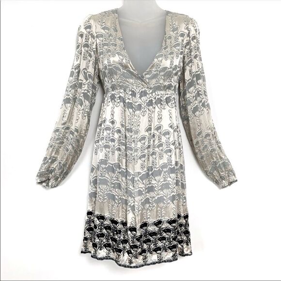 Johnny Was For Love and Liberty Long Sleeve Silk Dress - Picture 1 of 14